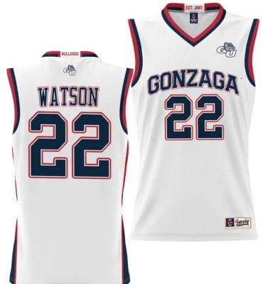 Anton Watson Jersey #22 Gonzaga Bulldogs NIL College Basketball Lightweight White