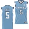 Armando Bacot Jersey #5 UNC Tar Heels NIL College Basketball Lightweight Blue