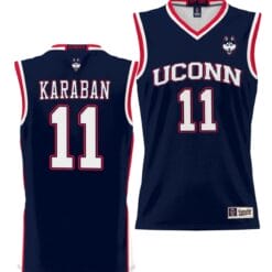 Alex Karaban Jersey #11 UConn Huskies NIL College Basketball Lightweight Navy