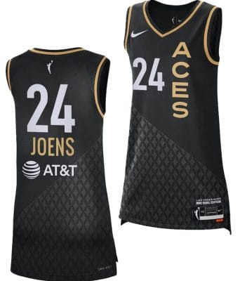 Ashley Joens Jersey #24 Las Vegas Aces Rebel Edition Victory Jersey Black
