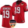 Brock Bowers Jersey #19 Georgia Bulldogs Orange Bowl Patch 2023 College Football Red