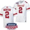 Behren Morton Jersey #2 Texas Tech Red Raiders Independence Bowl Patch Football 2023 White