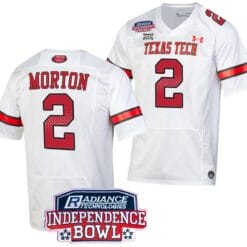 Behren Morton Jersey #2 Texas Tech Red Raiders Independence Bowl Patch Football 2023 White