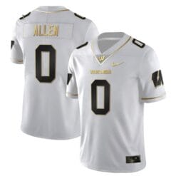 Braelon Allen Jersey #0 Wisconsin Badgers Gold Vapor College Football White Gold