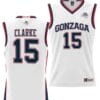 Brandon Clarke Jersey #15 Gonzaga Bulldogs NIL College Basketball Lightweight White