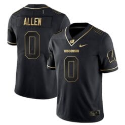 Braelon Allen Jersey #0 Wisconsin Badgers Gold Vapor College Football Black Gold