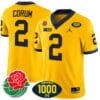 Blake Corum Jersey #2 Michigan Wolverines 1000 Wins & Rose Bowl Patch Special Yellow