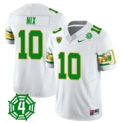 Bo Nix Jersey #10 Oregon Ducks Honor Spencer Webb Patch Football White