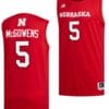 Bryce McGowens Jersey #5 Nebraska Cornhuskers Basketball Swingman 2023-24 Red