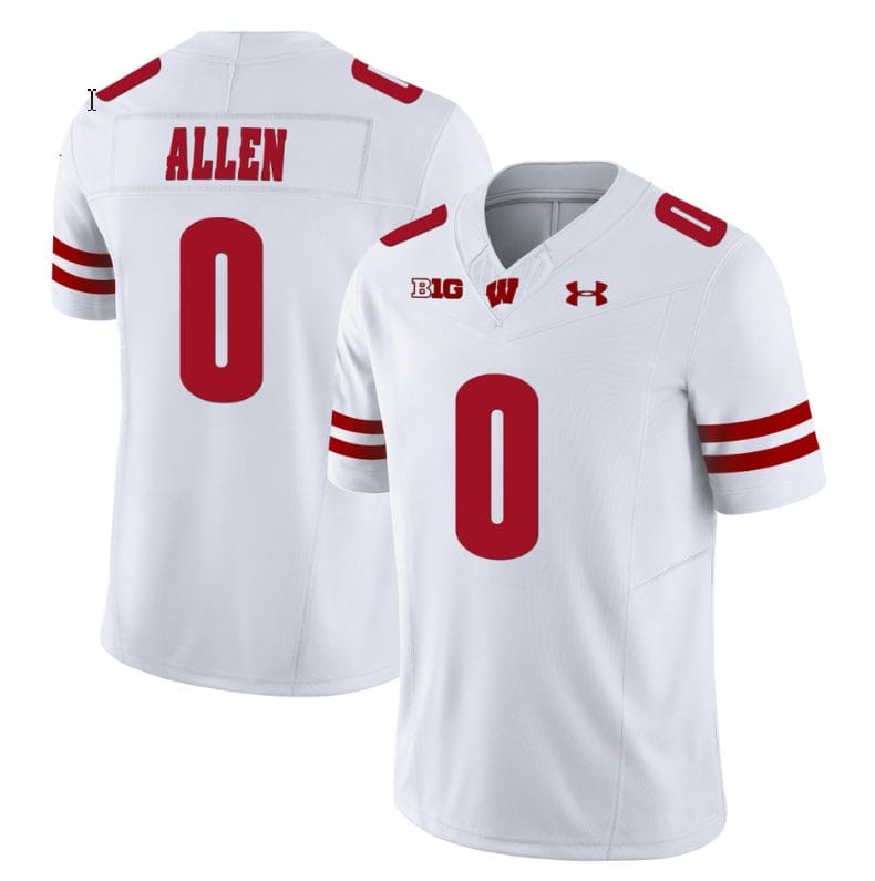 Braelon Allen Jersey #0 Wisconsin Badgers Vapor Limited College Football White