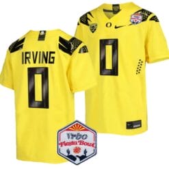 Bucky Irving Jersey #0 Oregon Ducks Fiesta Bowl Patch 2024 Football Yellow