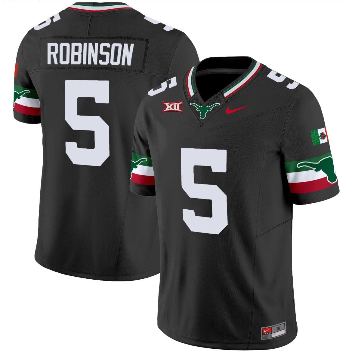 Bijan Robinson Jersey #5 Texas Longhorns Mexico Vapor College Football Black
