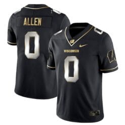 Braelon Allen Jersey #0 Wisconsin Badgers Gold Vapor College Football Black Limited