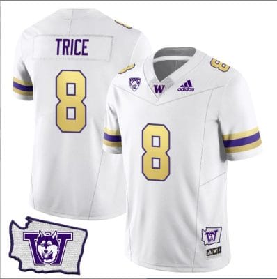 Bralen Trice Jersey #8 Washington Huskies Washington Map Patch Football Husky Royalty