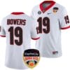 Brock Bowers Jersey #19 Georgia Bulldogs Orange Bowl Patch 2023 College Football White
