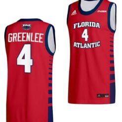 Bryan Greenlee Jersey #4 FAU Owls College Basketball Replica Red
