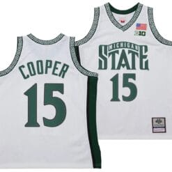 Carson Cooper Jersey #15 Michigan State Spartans 125th Basketball Anniversary 1999 Throwback White