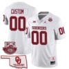 Custom Oklahoma Sooners Jersey Name and Number 125th Season Patch Football White