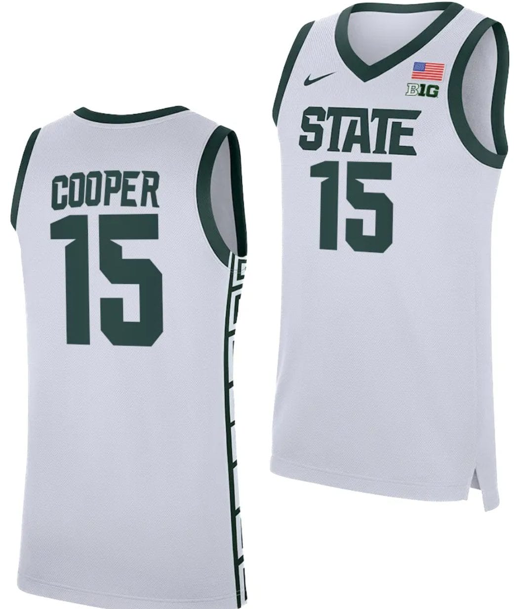 Carson Cooper Jersey #15 Michigan State Spartans Replica Basketball 2023-24 White