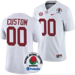 Custom Alabama Jersey Name and Number Rose Bowl Game 2024 Patch College Football Playoff White