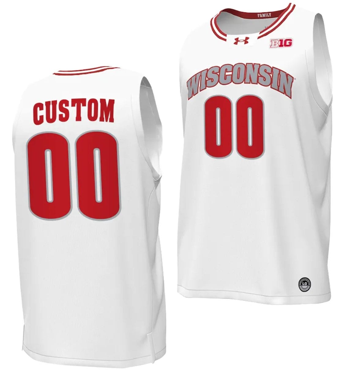 Custom Wisconsin Badgers Jersey Name and Number By the Players College Basketball 2023-24 White