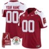 Custom Alabama Jersey Name and Number Rose Bowl Patch Football Crimson Alternate