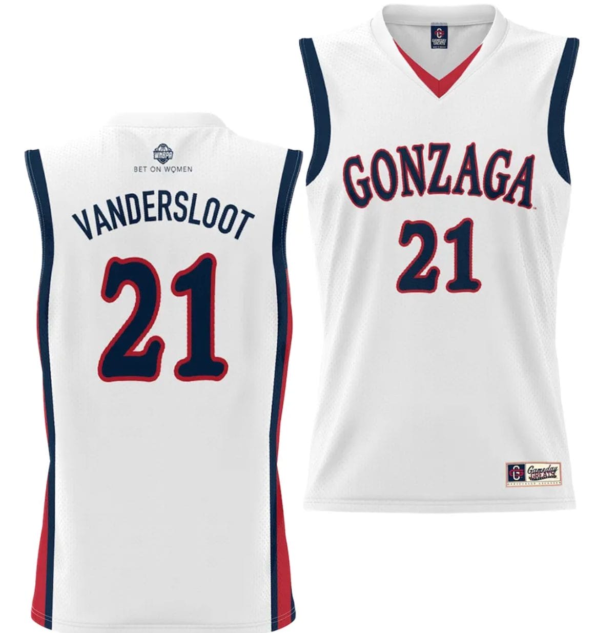 Courtney Vandersloot Jersey #21 Gonzaga Bulldogs NIL College Basketball Lightweight White