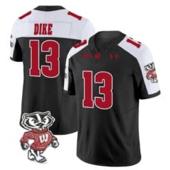 Chimere Dike Jersey #13 Wisconsin Badgers Vapor Limited College Football Black Alternate