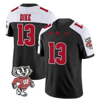 Chimere Dike Jersey #13 Wisconsin Badgers Vapor Limited College Football Black Alternate