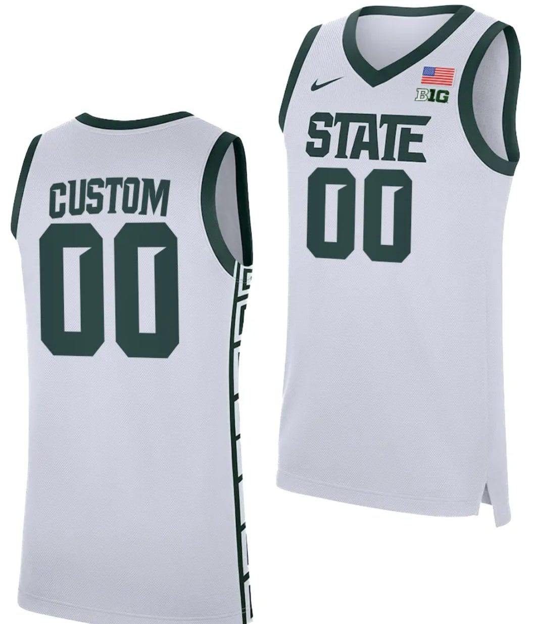 Custom Michigan State Jersey Name and Number Replica Basketball 2023-24 White