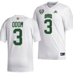 Cameron Odom Jersey #3 Ohio Bobcats College Football Uniform White