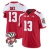 Chimere Dike Jersey #13 Wisconsin Badgers Vapor Limited College Football Red Alternate