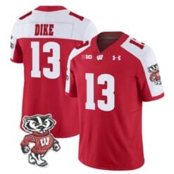 Chimere Dike Jersey #13 Wisconsin Badgers Vapor Limited College Football Red Alternate