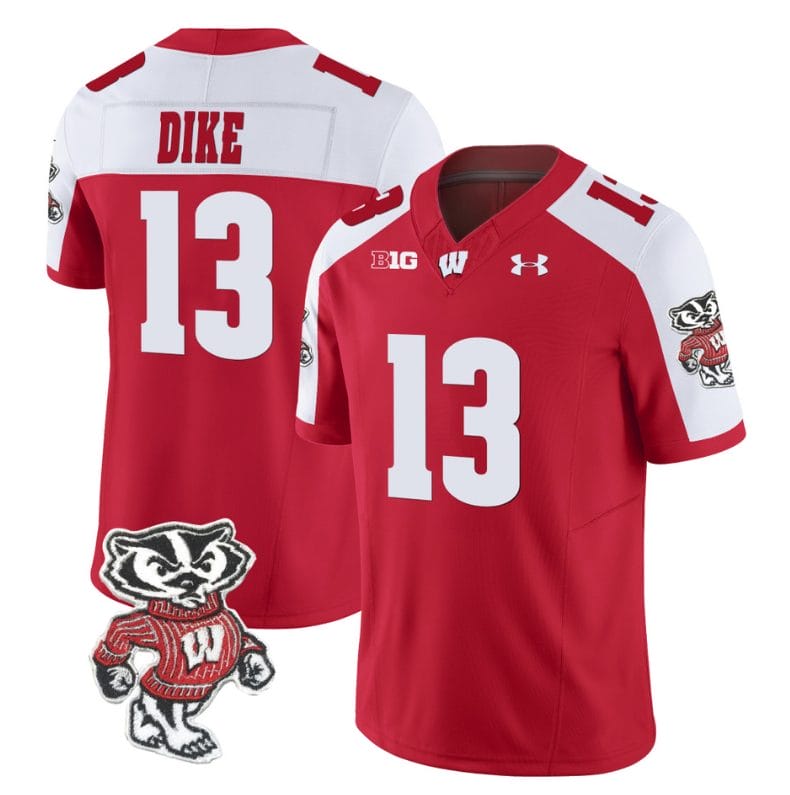 Chimere Dike Jersey #13 Wisconsin Badgers Vapor Limited College Football Red Alternate