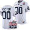 Custom Penn State Jersey Name and Number Peach Bowl Patch 2024 College Football White