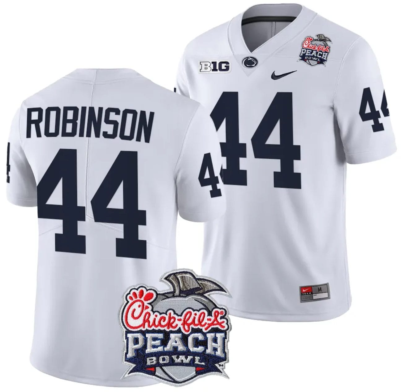 Chop Robinson Jersey #44 Penn State Peach Bowl Patch 2024 College Football White