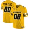 Custom Missouri Tigers Jersey Name and Number Vapor Limited College Football Stitched Gold