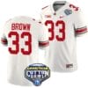 Devin Brown Jersey #33 Ohio State Buckeyes Cotton Bowl Patch 2023 Football White