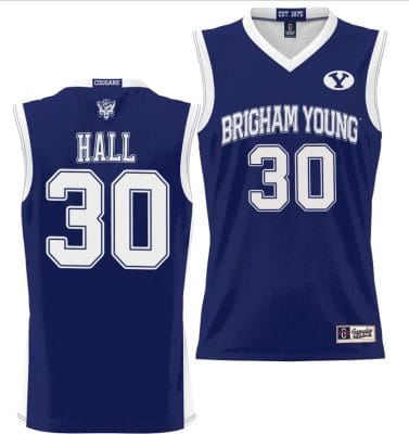 Dallin Hall Jersey #30 BYU Cougars NIL College Basketball Jersey Lightweight Navy
