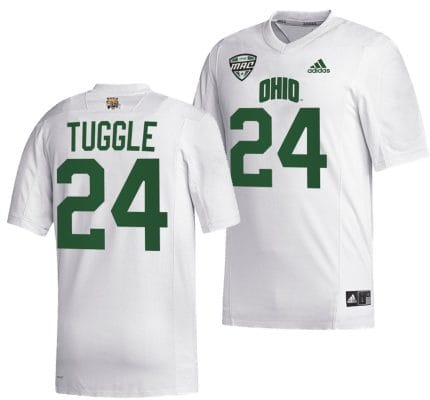 De'Montre Tuggle Jersey #24 Ohio Bobcats College Football Uniform White
