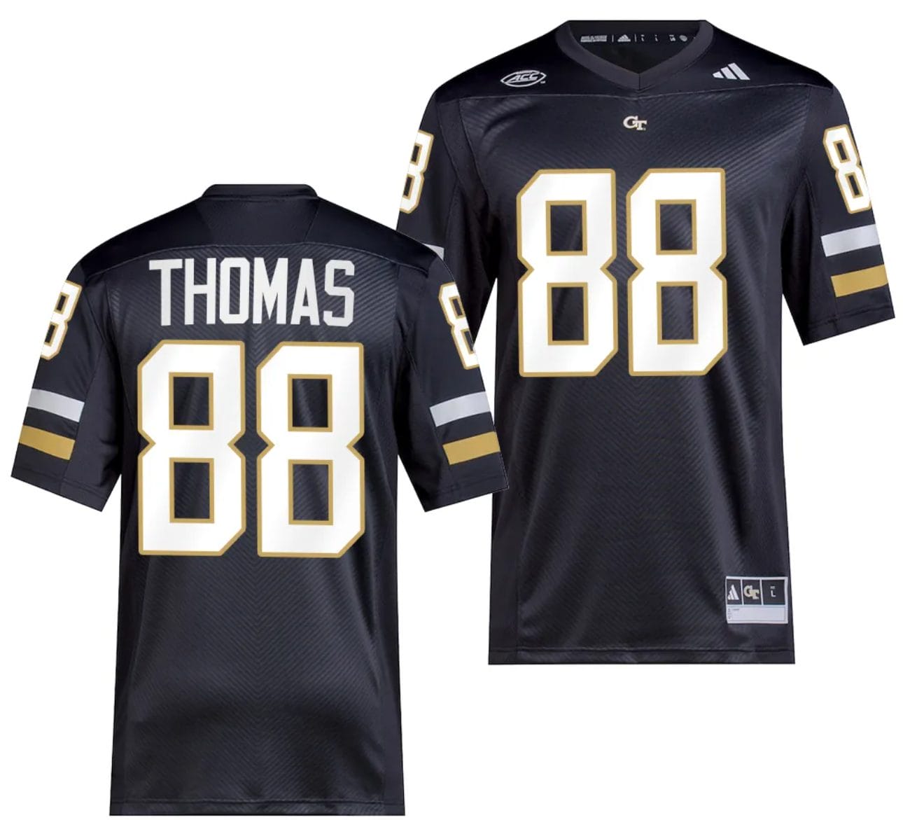Demaryius Thomas Jersey #88 Georgia Tech Yellow Jackets 2023 Premier Football Uniform Black