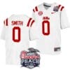 Deion Smith Jersey #0 Ole Miss Rebels Peach Bowl Patch 2024 College Football White