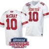 Drae McCray Jersey #10 Texas Tech Red Raiders Independence Bowl Patch Football 2023 White