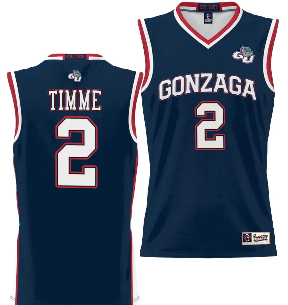 Drew Timme Jersey #2 Gonzaga Bulldogs NIL College Basketball Lightweight Black
