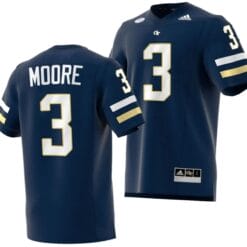 DJ Moore Jersey #3 Georgia Tech Yellow Jackets 2023 Premier Football Uniform Navy