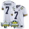 Donovan Edwards Jersey #7 Michigan Wolverines 2023 Big Ten Back to Back Champions Patch Stitched White