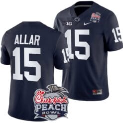 Drew Allar Jersey #15 Penn State Peach Bowl Patch 2024 College Football Navy