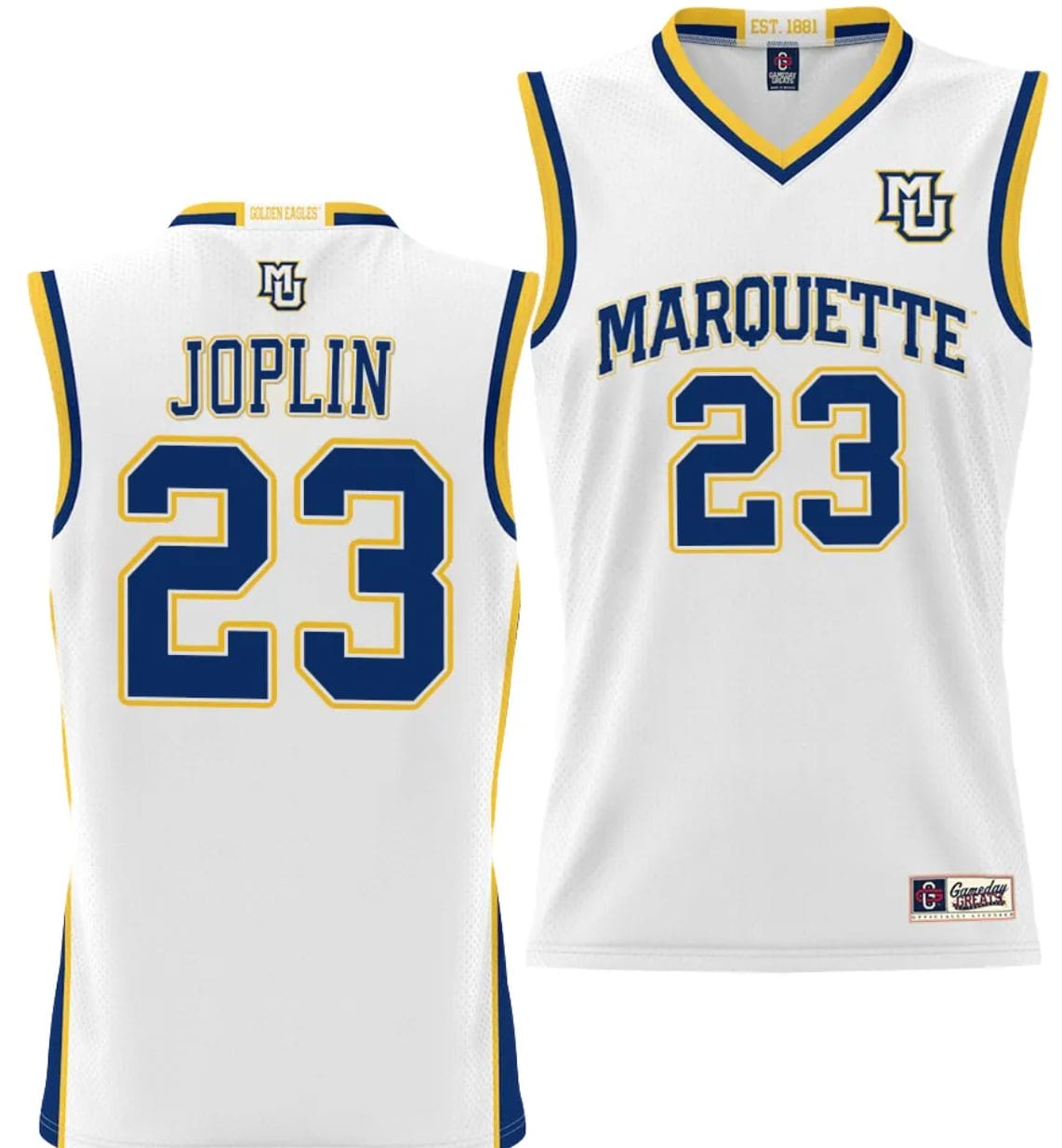 David Joplin Jersey #23 Marquette Golden Eagles NIL Basketball Lightweight White