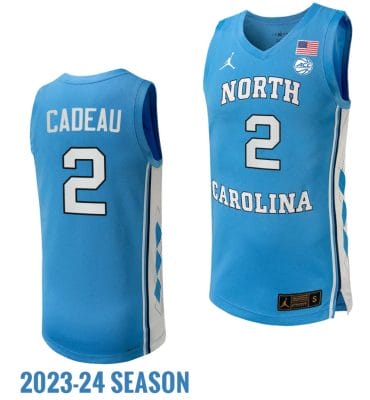 Elliot Cadeau Jersey #2 North Carolina Tar Heels Replica College Basketball 2023-24 Blue