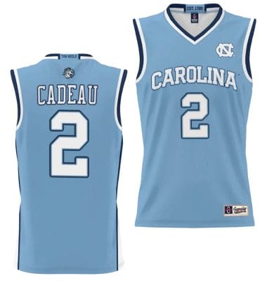 Elliot Cadeau Jersey #2 UNC Tar Heels NIL College Basketball Lightweight Blue